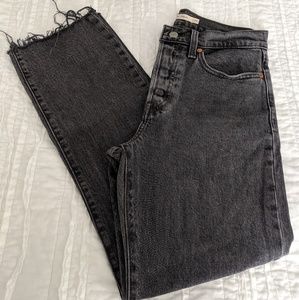 Levi's Wedgie Straight Raw Hem - Washed Black